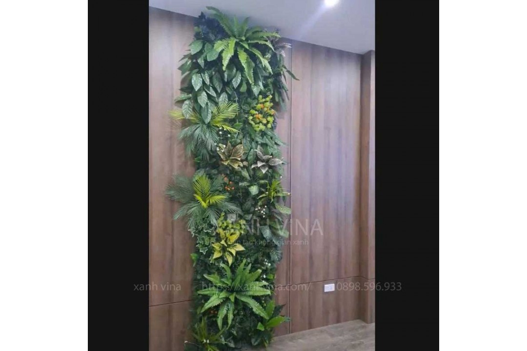 Thi công tường cây giả tại 30 Văn khê cho nội thất Smart